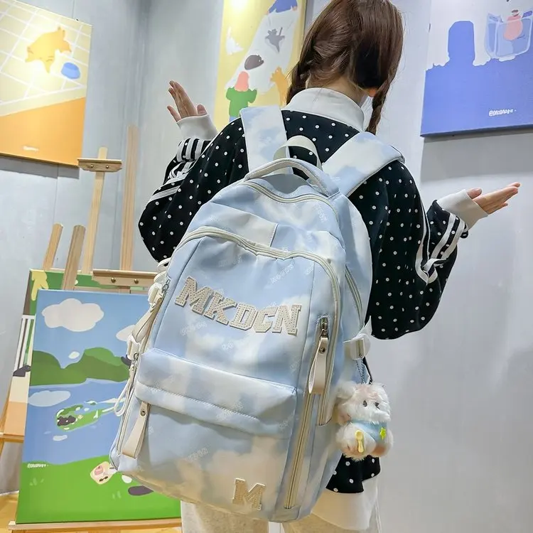 

Wide Strap Schoolbag Junior High School Girl High School Student Men's Backpack College Student Trip Outdoor Backpack