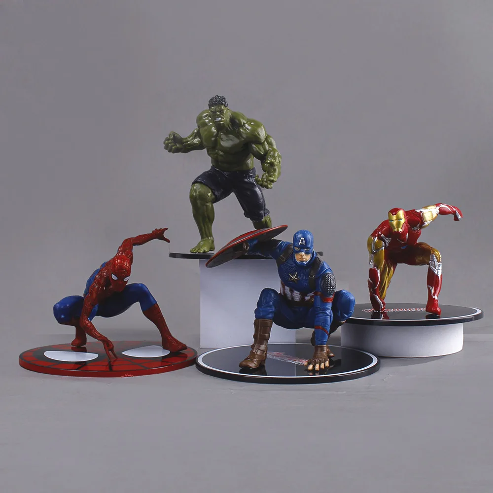 4 TYPES Marvel Spider-Man Action Figure Avengers Moive PVC Toy Model Plate Home Car Decoration Collectible Doll Birthday Gift