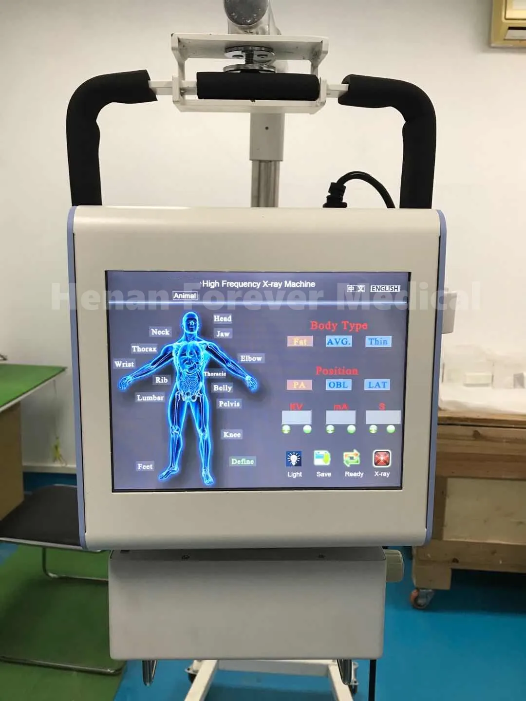 Optional touch screen Medical 5kw digital x ray  Trolley DR Portable human digital x-ray machine