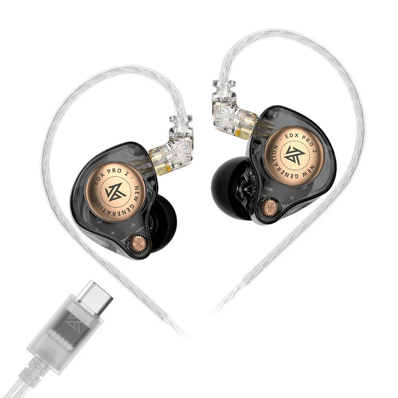 KZ EDX PRO2 Dynamische in-ear oortelefoon IEMs Monitor Headset Bedrade oordopjes HIFI Muziekoortelefoon Afneembare kabel 3,5 mm / TypeC-stekker