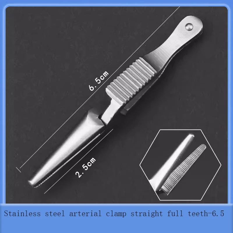 Venous clamp stainless steel artery hemostatic clamp closure device straight full-tooth curved full-tooth plastic surgery