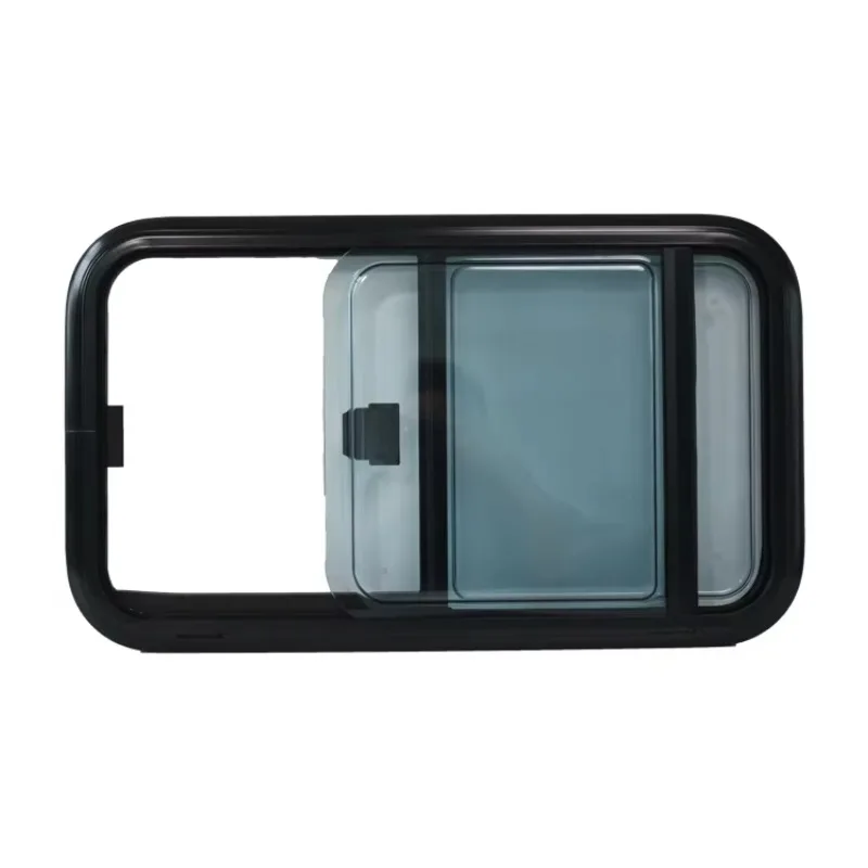 Camper Sliding RV Window With Pleated Curtain And Fly Screen Van Caravan Slide Window