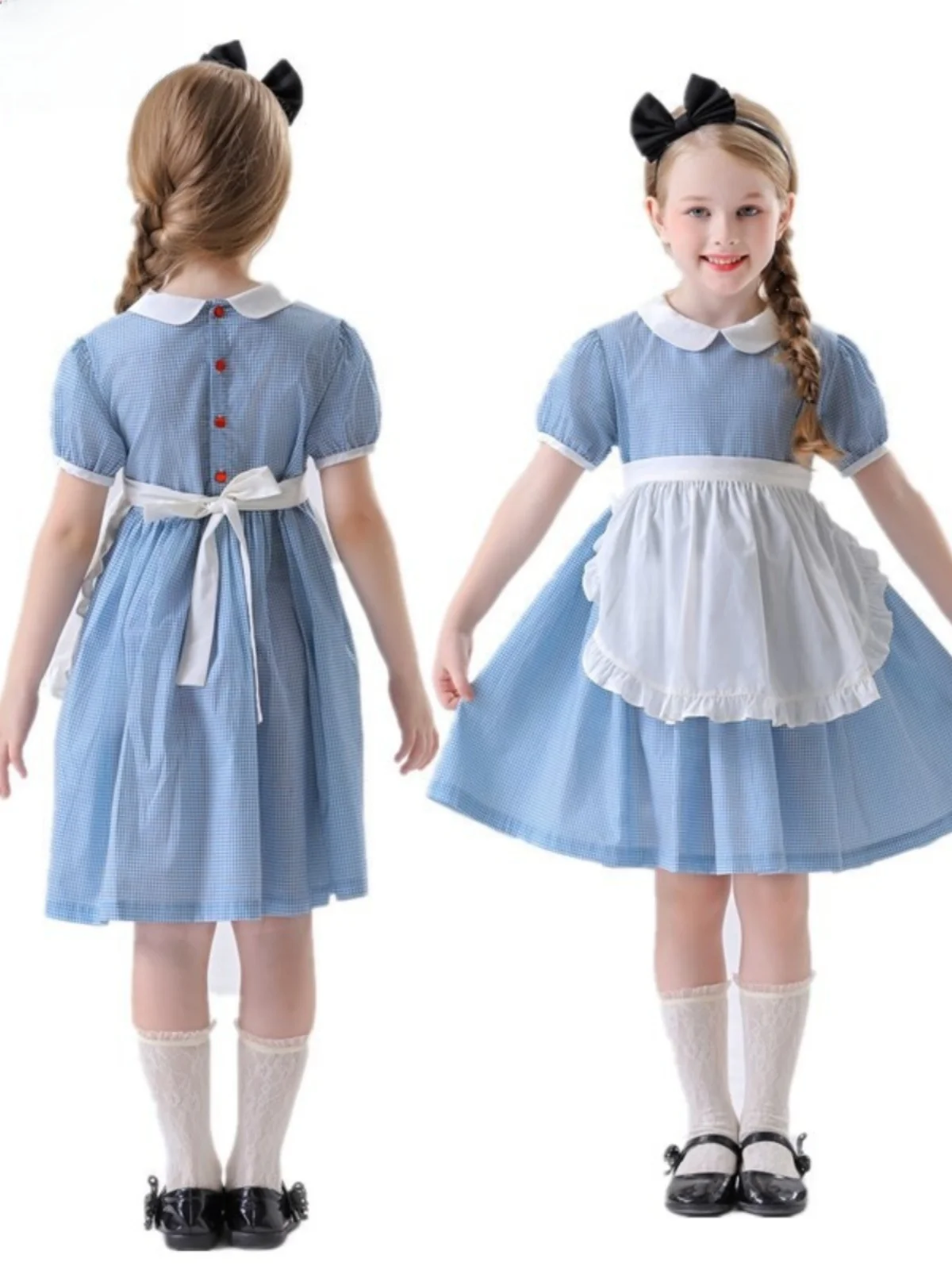 

Детский костюм Алисы Принца на Хэллоуин, синий наряд слуги, одежда для выступлений «Доктор страны чудес» для девочек