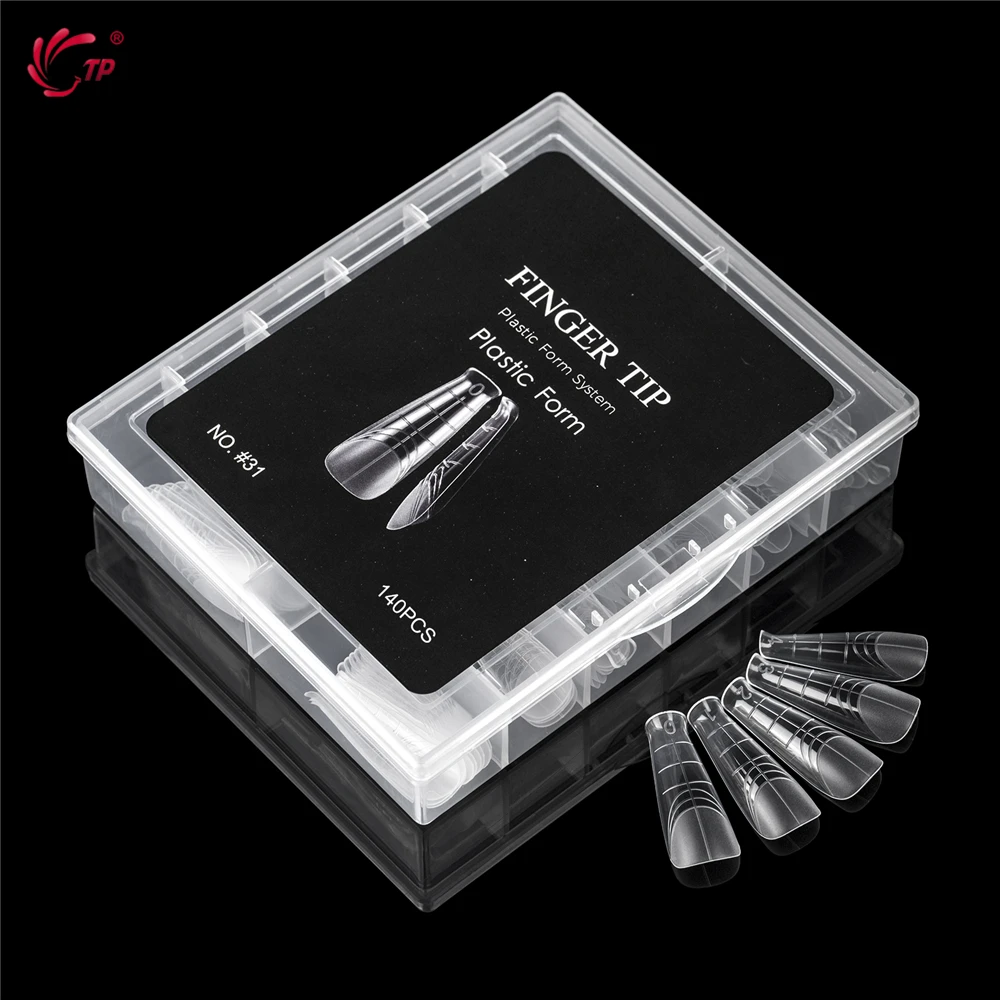 BNG 140 قطعة البيضاوي اللوز العلوي قوالب تمديد الأظافر مجموعة أدوات العناية بالأظافر غطاء كامل أشكال ذكية قابلة لإعادة الاستخدام أشكال مزدوجة 14 أحجام 3 نمط #5