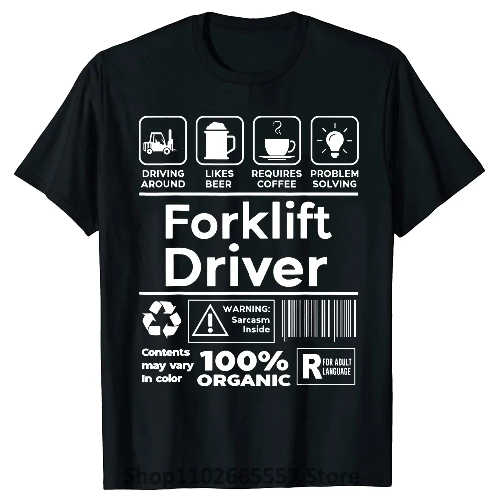 Certified Forklift Operator Funny Driver T-Shirt Men New Design Tees Cotton Top T-Shirts Casual Short Sleeve Mens Clothes