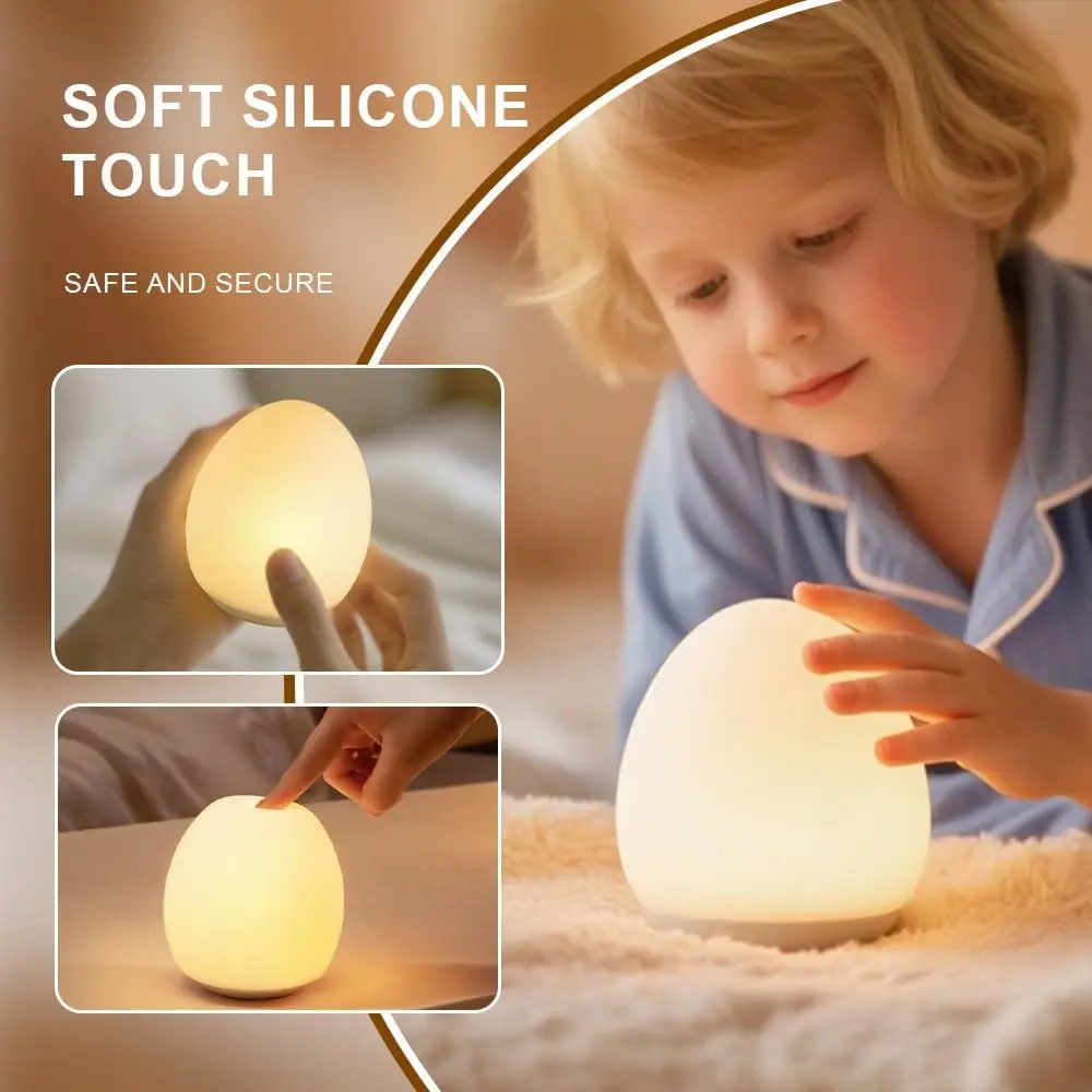 LED Soft Silicone Clap Light Bedroom Nursing Light Children's Room Night Light Timed Charging Option Kids' Gift Festive