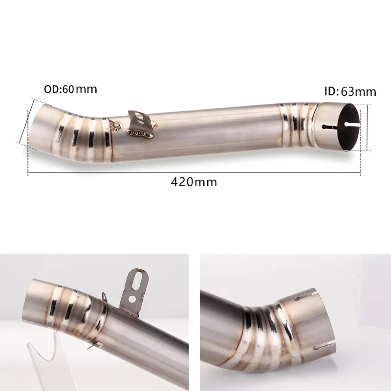 لأبريليا RSV4 2017 2018 2019 دراجة نارية الانزلاق على أنظمة العادم تعديل جودة سبائك التيتانيوم الأوسط وصلة الأنابيب