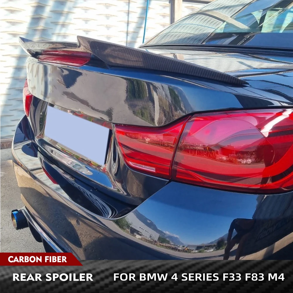 

Для BMW F33 F83 M4 Convertible 2014-2019 задний гоночный спойлер из углеродного волокна, спойлер багажника, задний спойлер HighKick, комплекты кузова