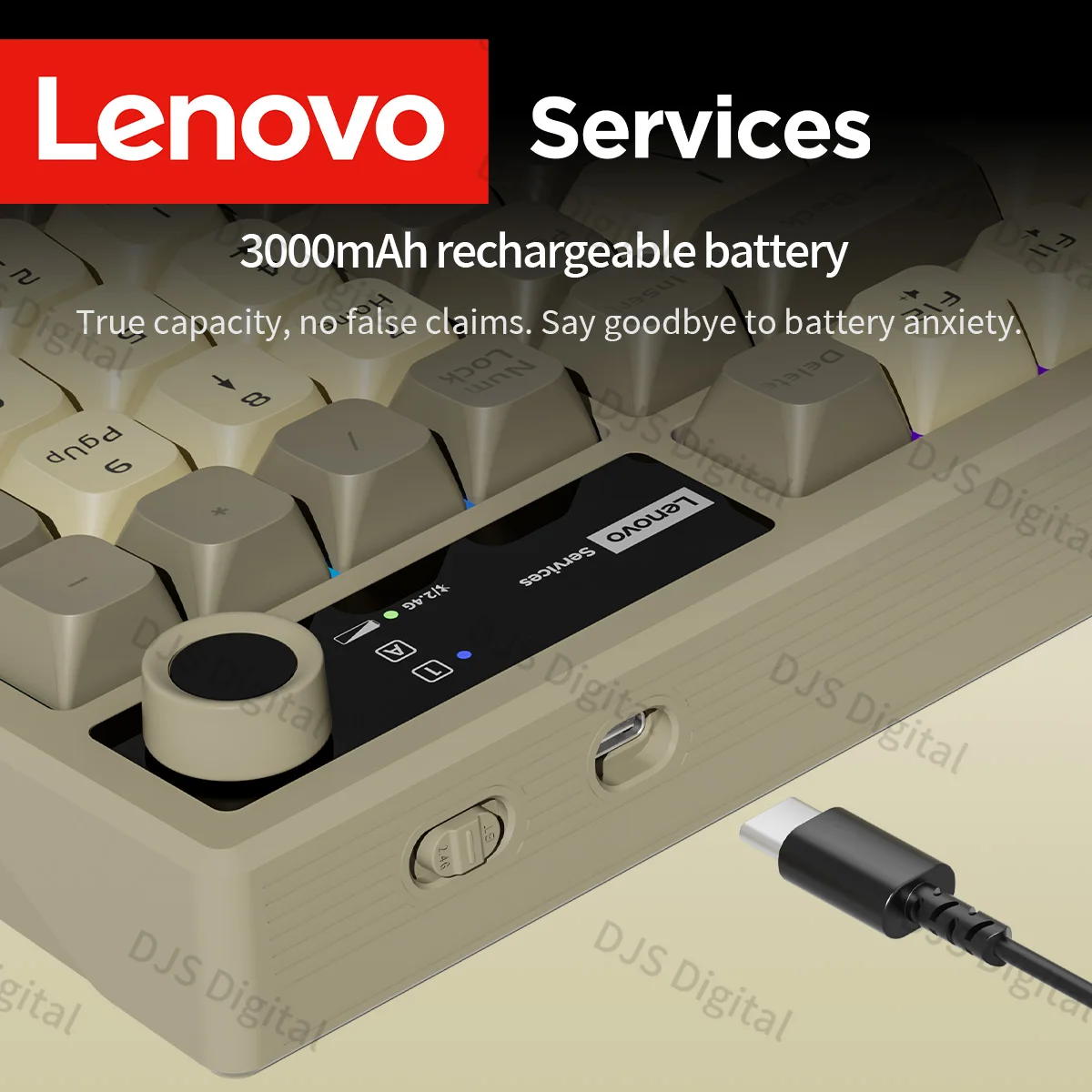 

Беспроводная игровая клавиатура Lenovo K280 Tri-Mode с функцией переключения между несколькими устройствами, эргономичным дизайном и RGB-подсветкой для ПК, ноутбуков и настольных компьютеров