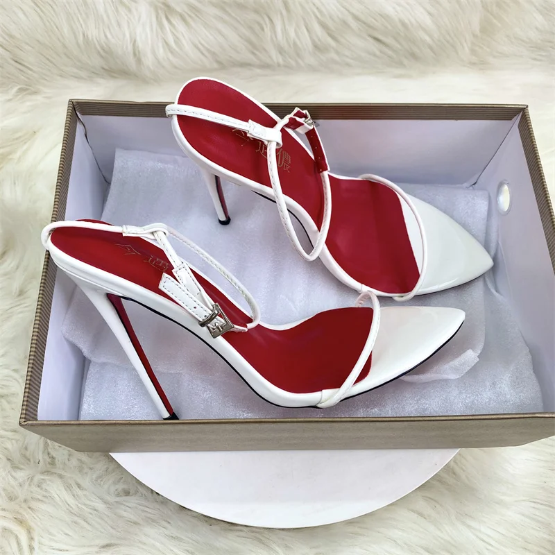 Keshangjia Female Sandal Strappy Heels Comfort Shoes for Women Open Toe Large Size Girls  Black Stiletto Peep Fashion Sexy High