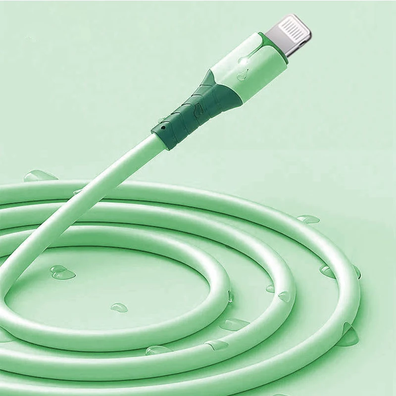 Canfon USB نوع C السائل سيليكون كابل بيانات الهاتف 3A سلك شحن سريع عالمي متعدد آيفون 7-14Pro ماكس X XR XS