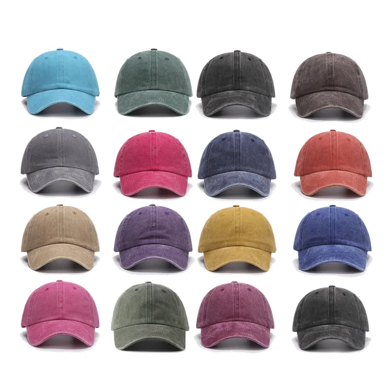 قبعة بيسبول ناعمة مغسولة - شعار مطرز من قماش الدنيم، قبعة كاجوال عتيقة للجنسين