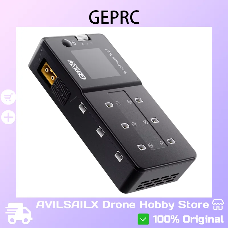 

Зарядное устройство GEPRC WooPower W63 1S — безопасный и портативный аксессуар для дрона FPV для дронов Cinewhoop и зубочисток