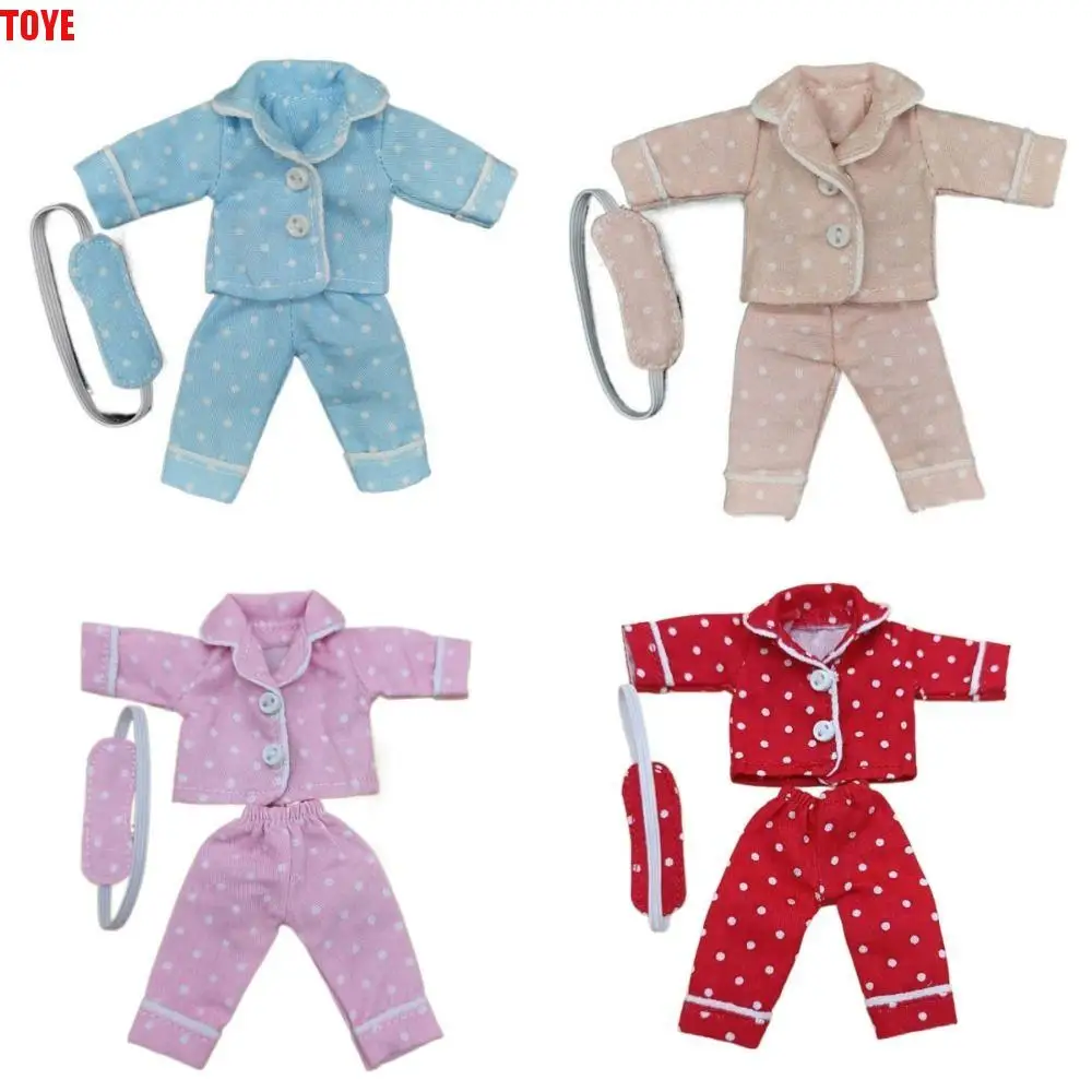 

Playing House Shirt Pants Doll Pajamas Eye Mask Dress Up Ob11 Sleep Clothes 6 Colors Causal Obitsu 11 Clothes Girl Gift