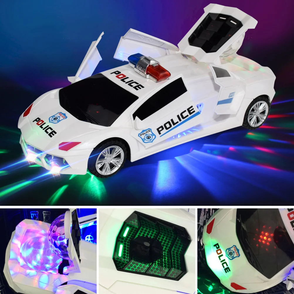 

1Pcs Police Car Music LED Light 360-Degree Rotating Automatic Door Opening Electric Kids Gift Collection Play Vehicle