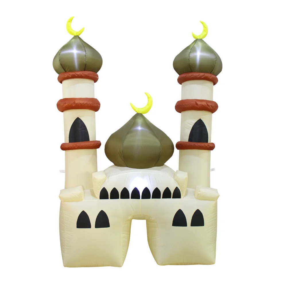 Inflatable Muslim festival outdoor decoration and sacred celebration decoration with LED lights inflatable mosque