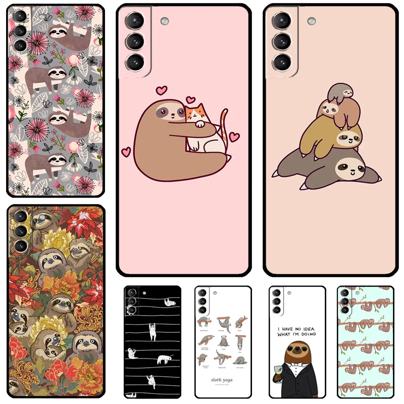 Sloth Cute Animal Cover For Samsung Galaxy S24 Ultra S23 S22 S20 S21 FE S8 S9 S10 Plus Note 10 20 Ultra Case