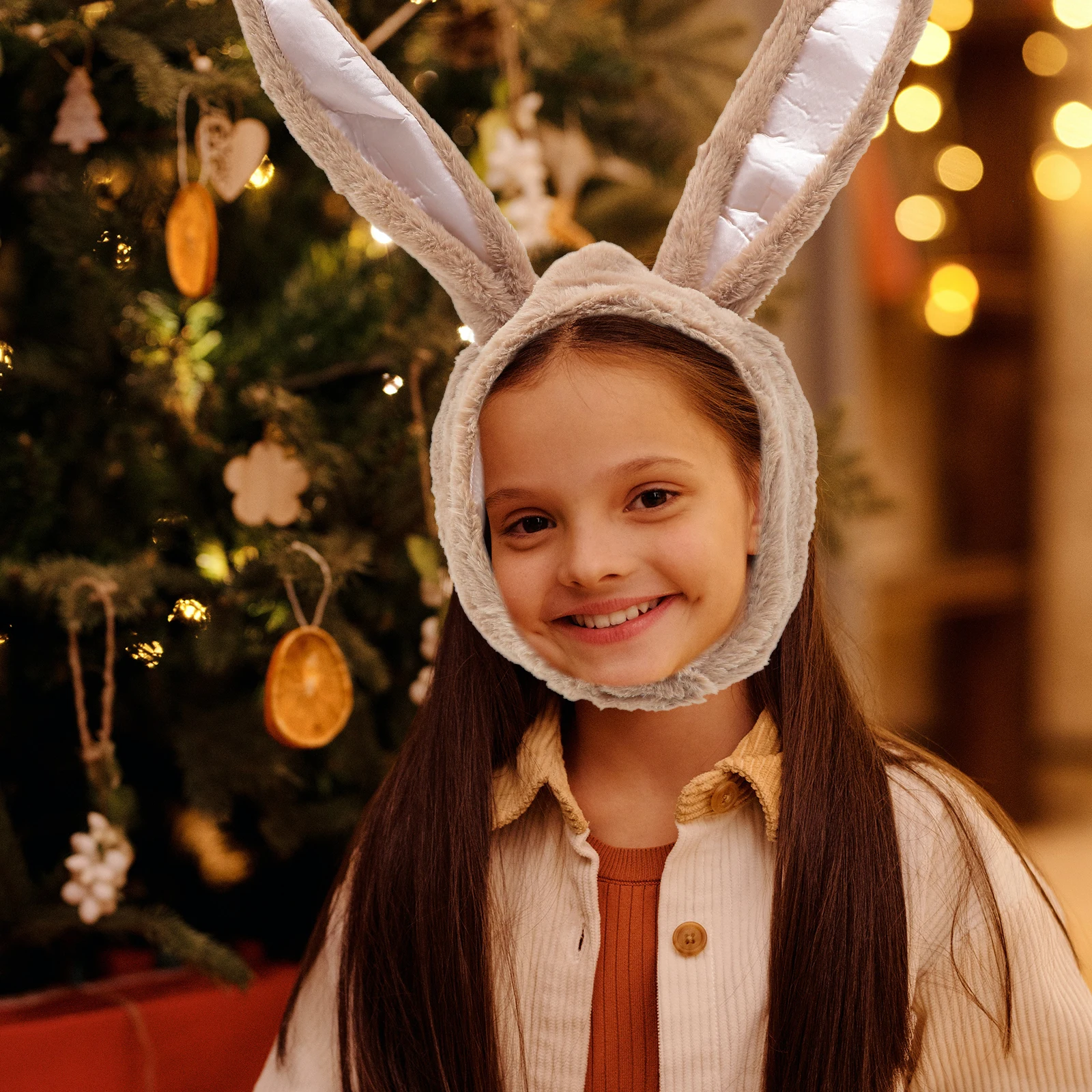 

Rabbit Ears Beige Tail Light Brown Photo Props Performance Bunny Ear Hat Kids Adults Party Cosplay Rabbit Hat Wrinkle Fade
