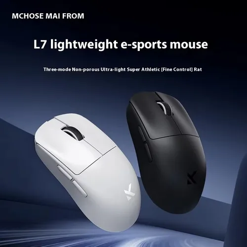 Imagen 2 del producto MCHOSE L7 Ultra + ratón inalámbrico trimododo 2,4G BT PAW3395 8K recargable portátil personalizado ligero portátil Esports ratones PC