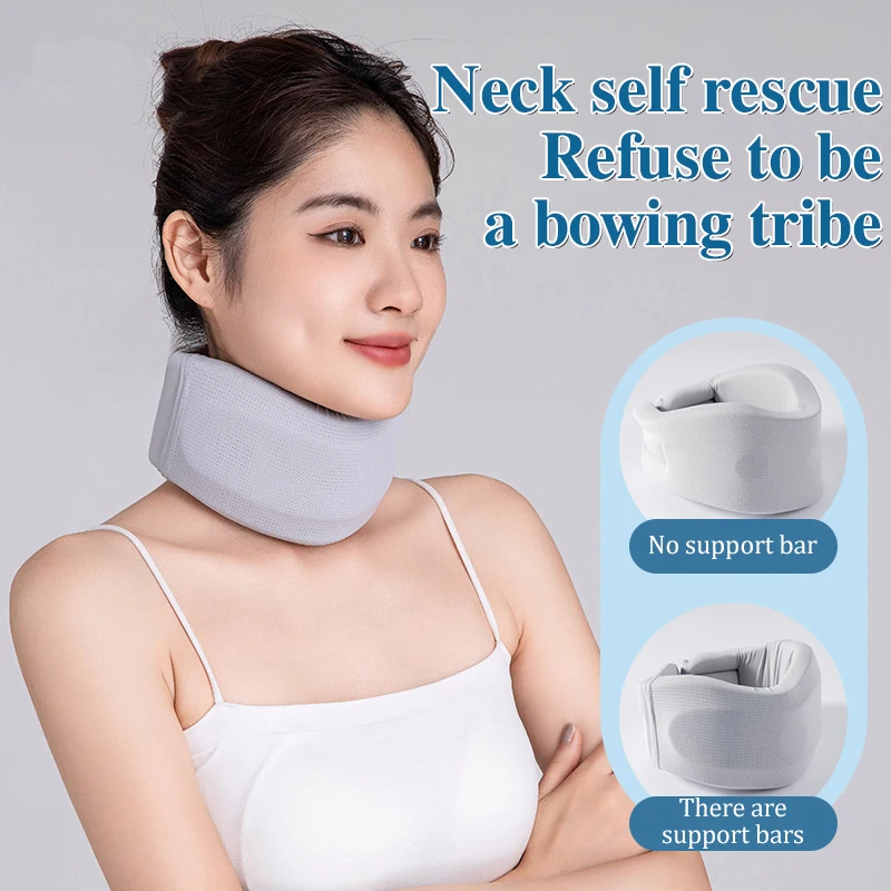 Almohada Cervical de soporte para el cuello, esponja suave ajustable, espuma duradera para aliviar el dolor Cervical, artefacto de protección del cuello para viajes en avión