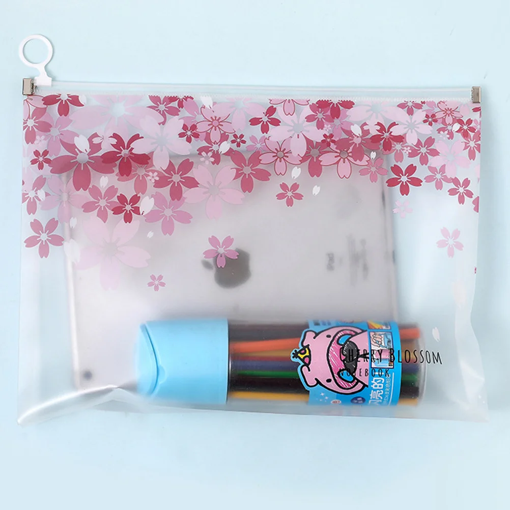 

4pcs Plastic Pouch Transparent Zip Pencil Bag For A4 Paper Stationery Document Organizer School Office Supplies Men