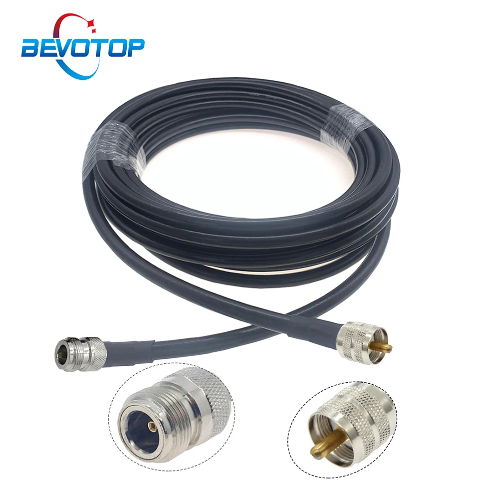 

UHF Male PL259 Plug to N Type Female Jack LMR400 50-7 Cable 50 Ohm Low Loss Pigtail Jumper WIFI Radio Antenna Extension Cord 10M