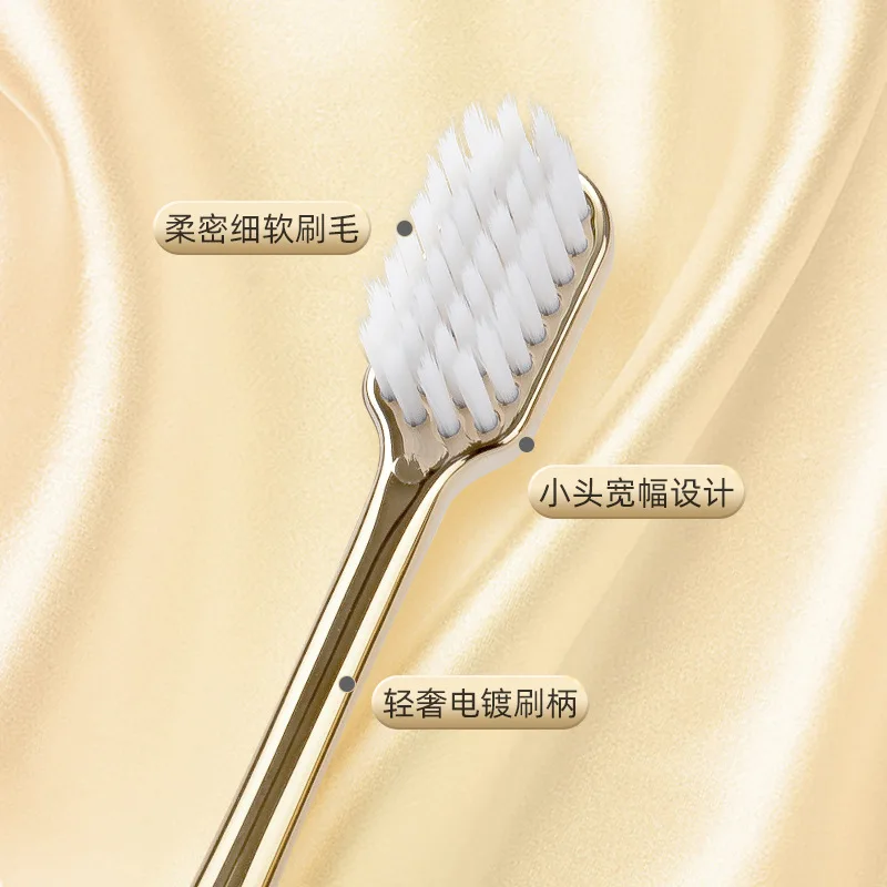 Brosse à dents souple hommes femmes adulte brosse à dents or argent brosses dentaires élégance brosses à dents douces goutte escova de dentes