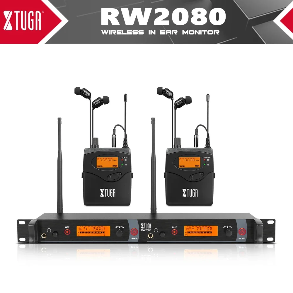 

XTUGA RW2080 Transmitter Bodypack Stage Performance Meeting Wireless Monitoring System Whole Metal Wireless InEar Monitor System