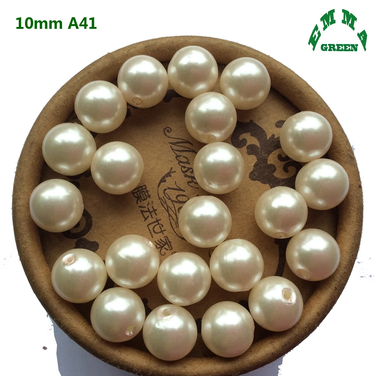 Vintage Pearl Beads with Hole for Bubblegum Necklaces A41 Ivory Round 6mm to 30mm Chunky Loose Pearls for Kids Jewelry Making