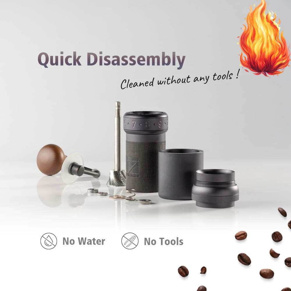 

Ручная кофемолка K-Ultra, железно-серый, с футляром для переноски, сборка консистенционного измельчения, конические заусенцы из нержавеющей стали, складная