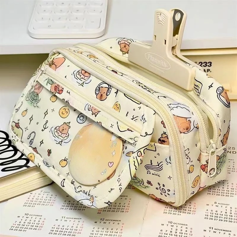 かわいい漫画鉛筆ケース学生漫画アニメクリエイティブ鉛筆バッグ大容量文具収納袋化粧品バッグ