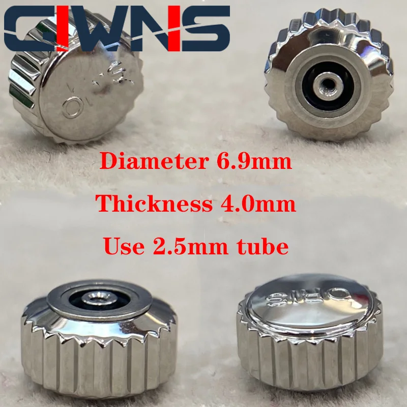 For Oris Watch Head Crown 6.9mm With 2.5mm Tube Fittings