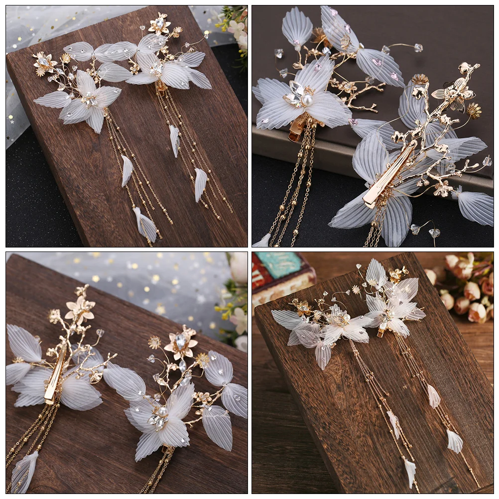 

2PCS Hairpin Accessories Women Floral Style Hair Clip Decorative Barrette Pins for Party Engagement Hair Decor Jewels