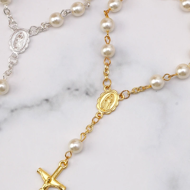 Baptism Mini Rosary Ivory Color Faux Pearls for Cross Bracelet Great for Christe