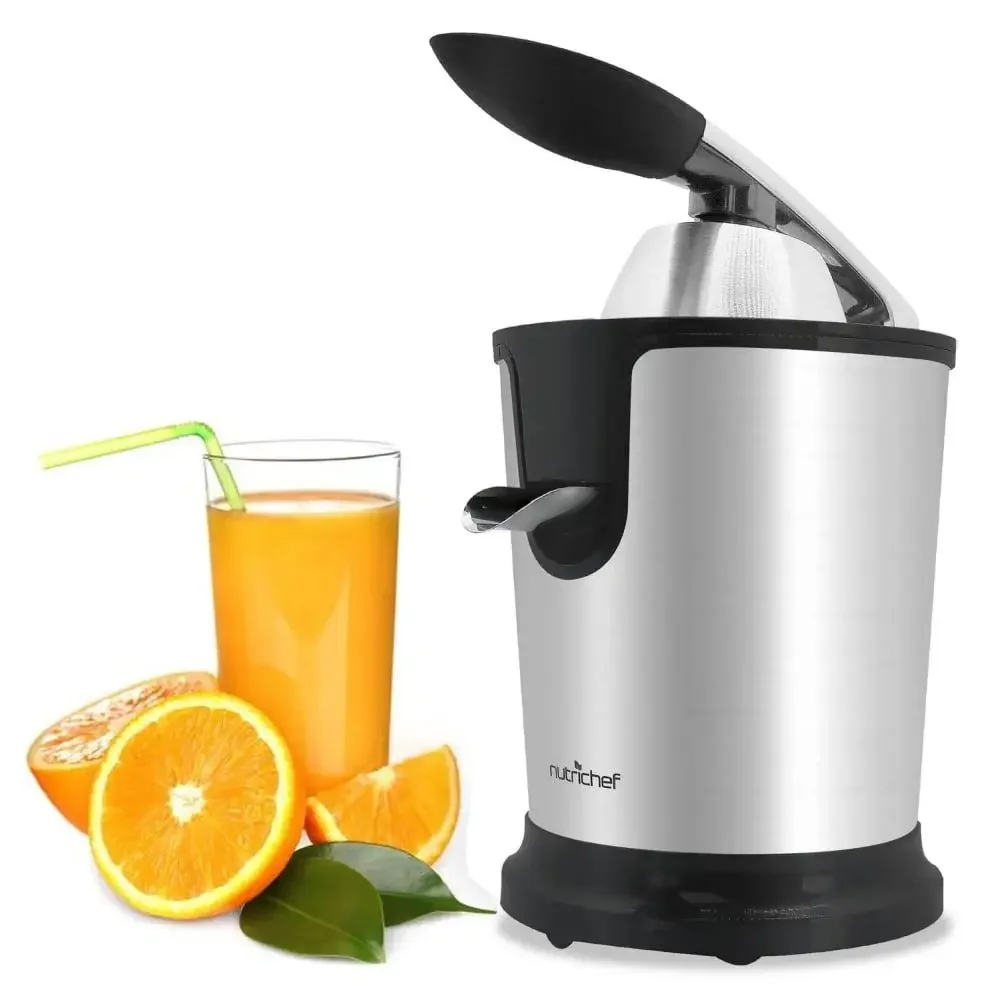 Electric Citrus Juicer Squeezer 160W Stainless Steel Fruit Press Extractor with Power Handle Cone Orange Lime Pomegranate