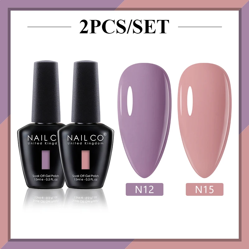 NAILCO 15 ml UV Gel Nagellack Nägel Top und Basislack 2 teile/satz Heißer verkauf Farbe Gel Nail art Alle für Maniküre Professionelle