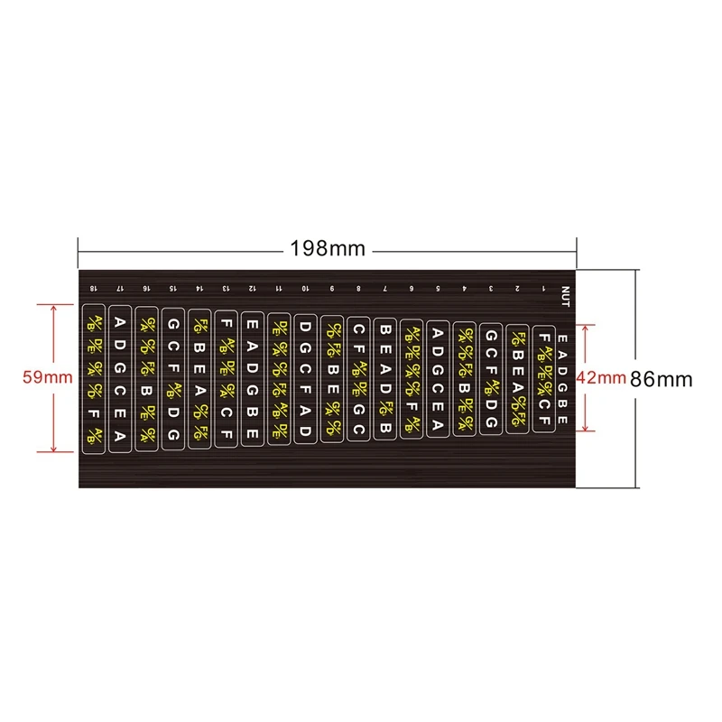 5Pcs Guitar Fretboard Notes Labels Guitar Fretboard Stickers Guitar Parts Fingerboard Fret Decals 6 String Guitar Accessories