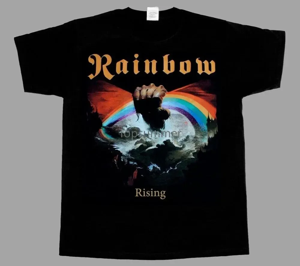 

Rainbow Rising'76 Blackmore Deep Purple Dio New Black T-Shirt Double Side