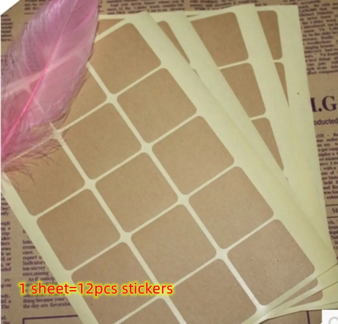 10sheets Kraft Paper Stickers for Party Square Gift Wrapping Bag Box Packaging Journal Sealing Label Scrapbooking Small Business
