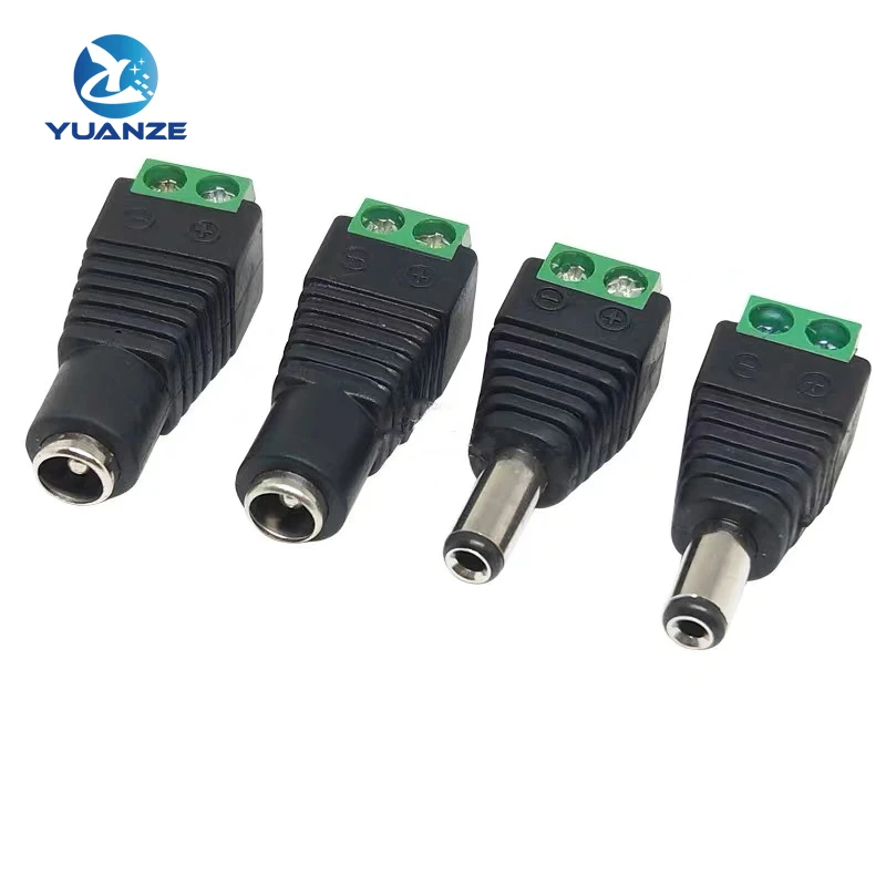 5PCS Male Female DC Connector 2.1mm*2.5mm Power Jack Adapter Plug For LED Strip Light CCTV Router Camera Home Applicance