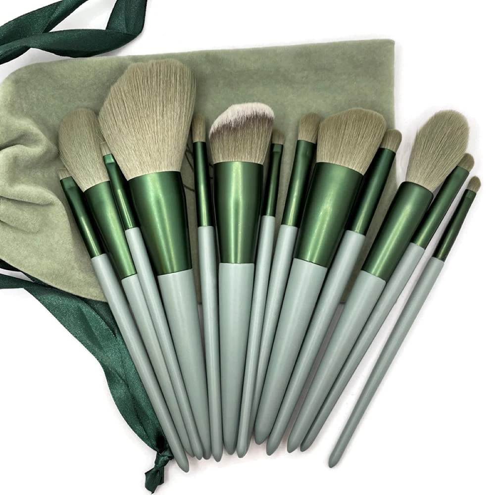 Ensemble de pinceaux de maquillage moelleux doux pour cosmétiques, fond de teint, poudre de fard à barrage, mélange Kabuki, outil de beauté, 13 pièces