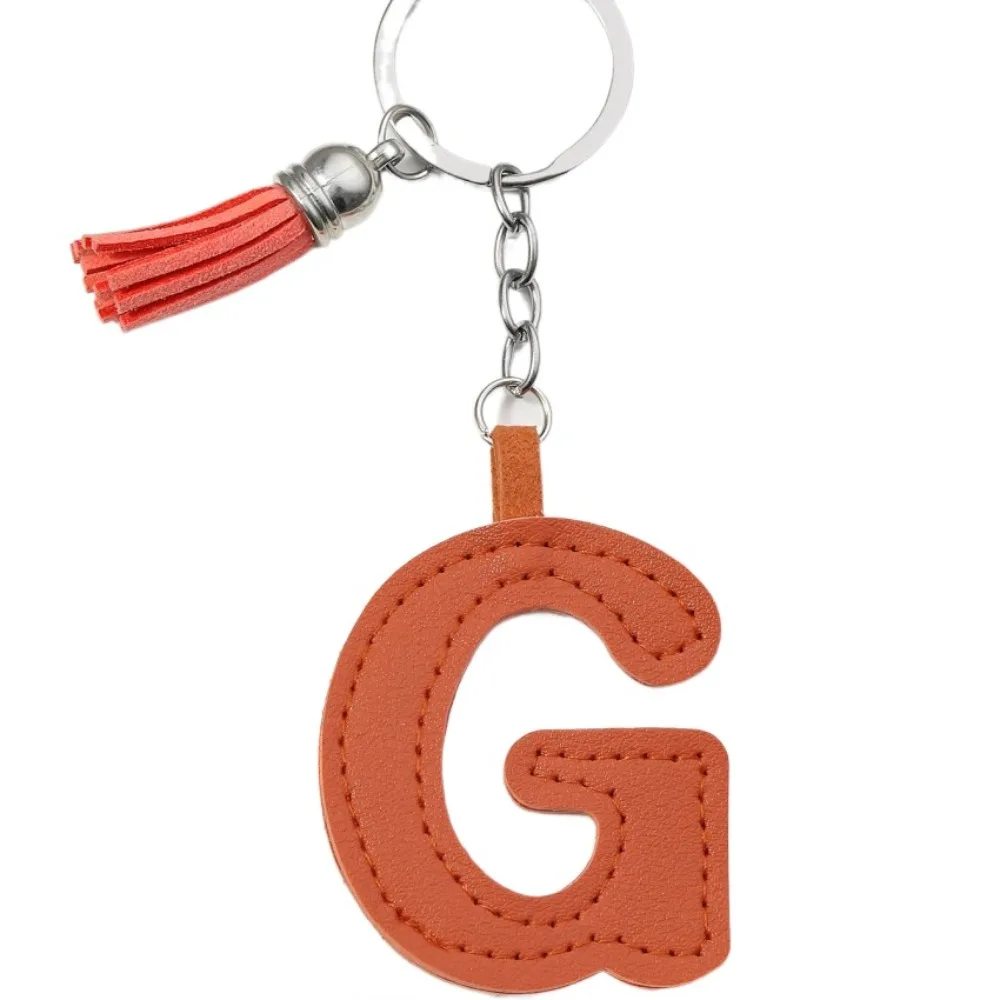 

Keys Organizer PU 26 Letter Key Chain Tassel Waist Buckle Alphabet Car Key Buckle Key Ring Bag Charms Business Key Holder