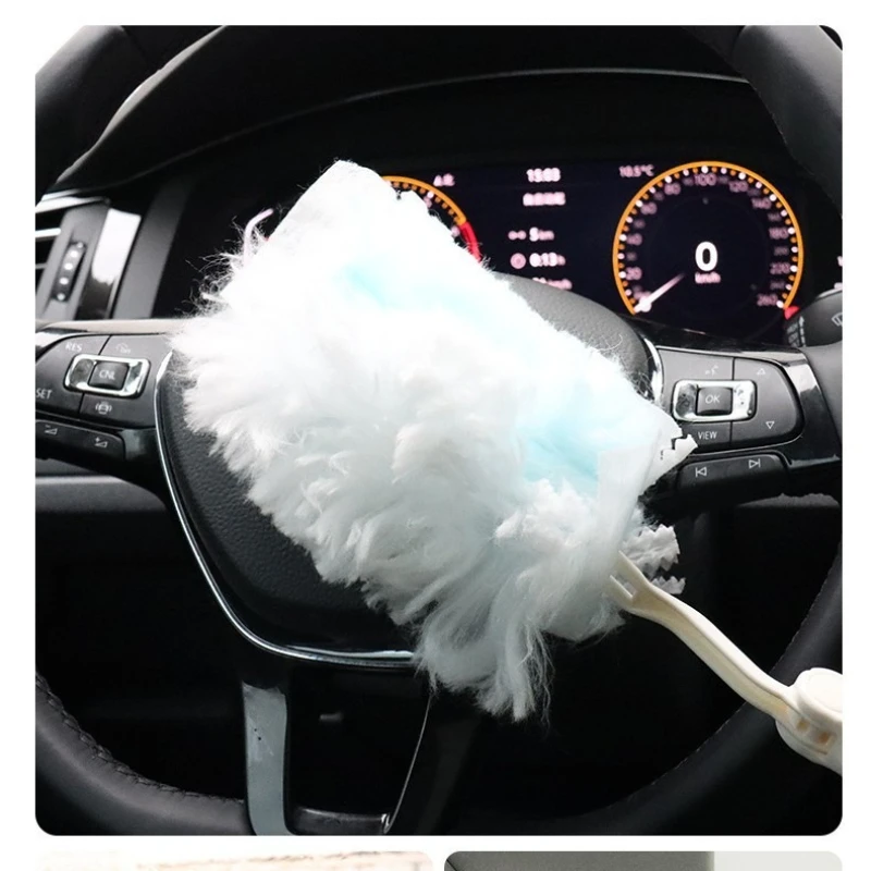 Disposable Electrostatic Duster Set Extendable Handle Car Interior Home Cleaning Tool