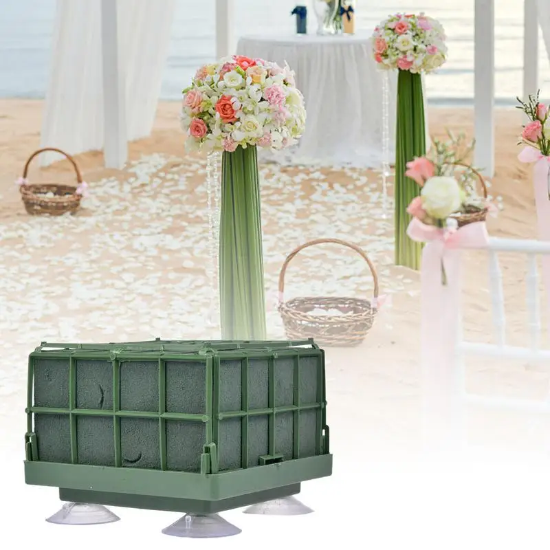 Square Floral Foam Cage Foam Rectangle Flower Foam Cage Holder For Fresh Flower Arrangement Foam Cage With Handle