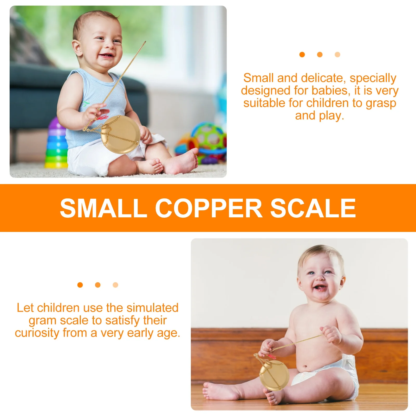 

1pc Small Copper Scale For Traditional Chinese Medicine Baby Birthday Grabbing Kids Party Decor One-Year-Old Catch Props