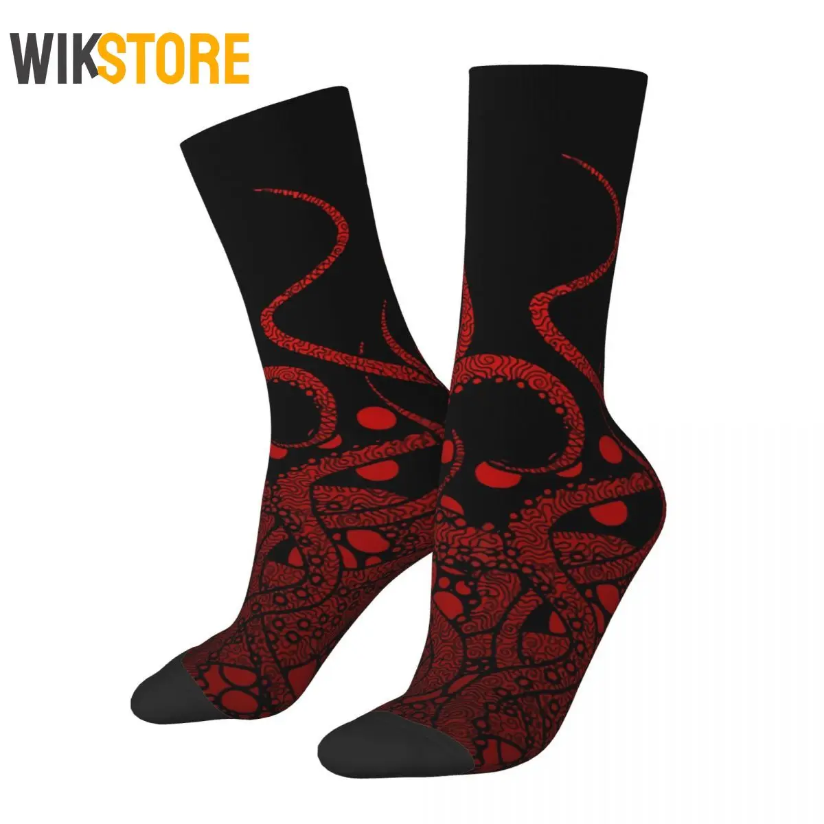 

Funny Men Male Socks Red Tentacles Vintage Harajuku Cthulhu Mythos Hip Hop Novelty Crew Crazy Sock Non-Slip Running Sport Socks