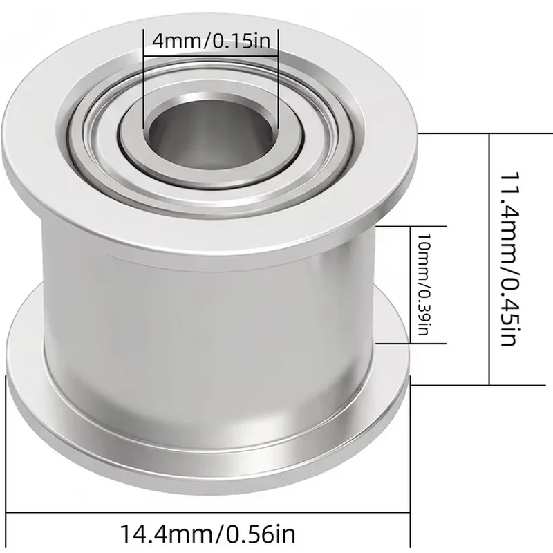 X/Y-Axis Smooth Idler Pulley for Bambu Lab A1 Mini 3D Printer Timing Belt Replaceable Idler Pulley Low Noise Durable Metal