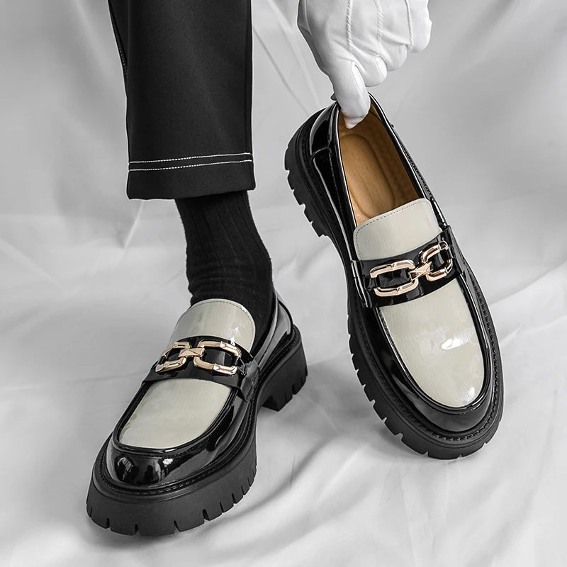 Size 38-46 Loafers Men Thick-soled Durable and Casual Fashion Brand Leather Shoes Business Travel and Banquet Shoes Men