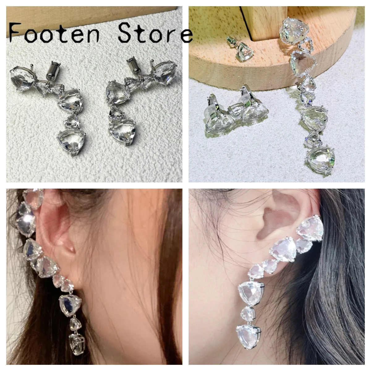 

2025 Высококачественные комплекты изысканных свадебных украшений, очаровательные белые капли воды с кристаллами, модное роскошное женское ожерелье, браслет, серьги