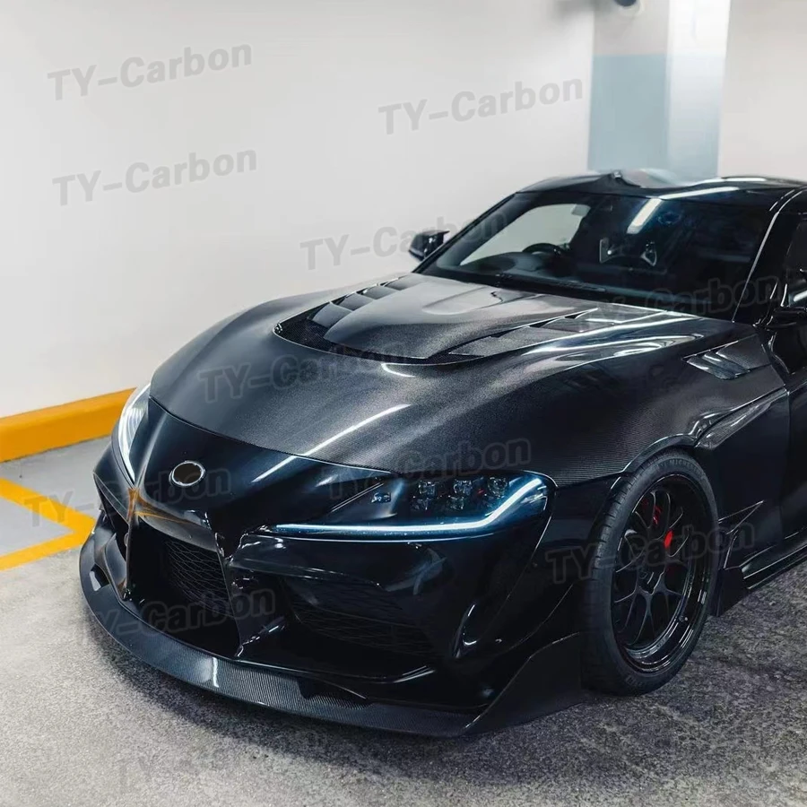 Varis Style Real Carbon Fiber Front Bumper Engine Hood Cover Accessories for Toyota Supra A90 Car Engine Hood Bonnet FRP - view 4